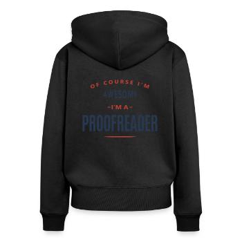 Profession de correcteur d’épreuves - Sweat à capuche zippé Premium bio Femme - noir - Dos - Julia (174cm)