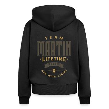 Team Martin Lifetime Member - Women's Premium Organic Zip Hoodie - black - Back - Julia (174cm)