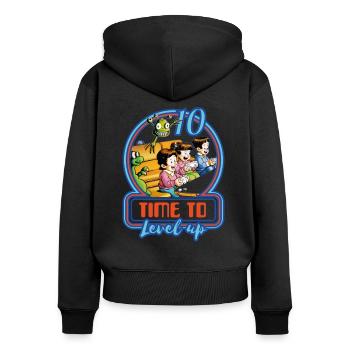 Gamer PC Gaming Game Consoles Game 10 ans - Sweat à capuche zippé Premium bio Femme - noir - Dos - Julia (174cm)