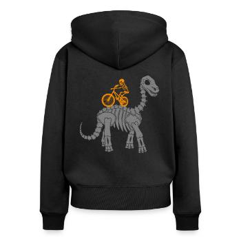 BMX Radfahrer BMX Bike BMX-Rampe MTB Dinosaurier - Frauen Premium Bio Zip Hoodie - Schwarz - Hinten - Julia (174cm)