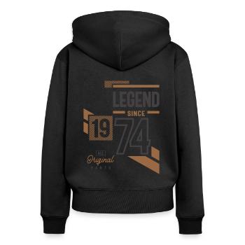 Legend Since 1974 49 birthday - Women's Premium Organic Zip Hoodie - black - Back - Julia (174cm)