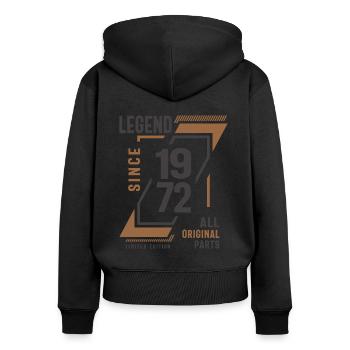 Legend Since 1972 51 birthday - Women's Premium Organic Zip Hoodie - black - Back - Julia (174cm)