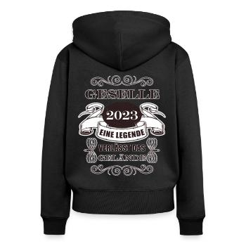 Ausbildung 2023 Abschluss bestanden Legende Azubi - Frauen Premium Bio Zip Hoodie - Schwarz - Hinten - Julia (174cm)