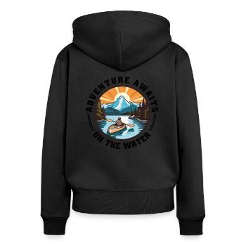 KAYAKS CANOE RAFTING BOAT Kayaking water-paddle - Women's Premium Organic Zip Hoodie - black - Back - Julia (174cm)
