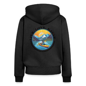 KAYAKS CANOE RAFTING BOAT Kayaking Adults-paddle - Women's Premium Organic Zip Hoodie - black - Back - Julia (174cm)