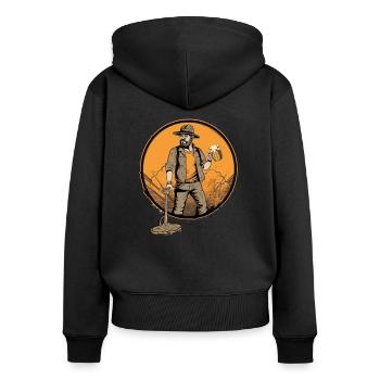 Détecteurs Sondler sonde Lustiges-Bier - Sweat à capuche zippé Premium bio Femme - noir - Dos - Julia (174cm)