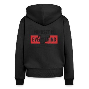 L’état d’ positif, l’attitude est la clé - Sweat à capuche zippé Premium bio Femme - noir - Dos - Julia (174cm)