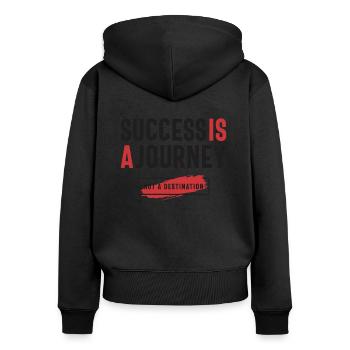 Erfolg ist eine Reise, bleiben Sie positiv - Frauen Premium Bio Zip Hoodie - Schwarz - Hinten - Julia (174cm)