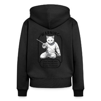 Katzen Fechter gamer lustiges Fechten Sport Katzen - Frauen Premium Bio Zip Hoodie - Schwarz - Hinten - Julia (174cm)