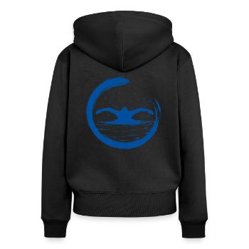 Schwimmer schwimmen Schwimm - Frauen Premium Bio Zip Hoodie - Schwarz - Hinten - Julia (174cm)