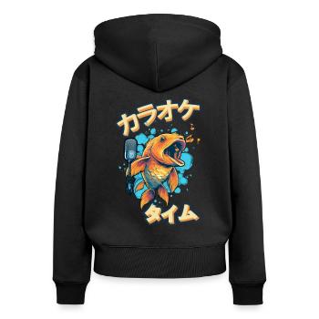 Koi Fische Kois-Karpfen Koi Garten-Teich lustige - Frauen Premium Bio Zip Hoodie - Schwarz - Hinten - Julia (174cm)