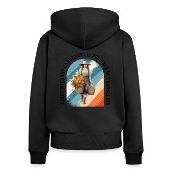 Gärtner Gartenpflanze Landschaftsgärtner Floristin - Frauen Premium Bio Zip Hoodie - Schwarz - Hinten - Julia (174cm)