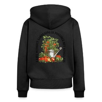 Gärtnerin Gartenpflanze Hobbygärtner Floristin - Frauen Premium Bio Zip Hoodie - Schwarz - Hinten - Julia (174cm)