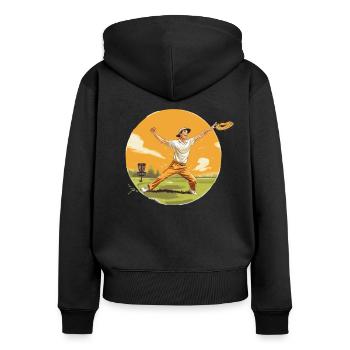 Disc Golf Player Disc Golfer Game Accessories - Sweat à capuche zippé Premium bio Femme - noir - Dos - Julia (174cm)