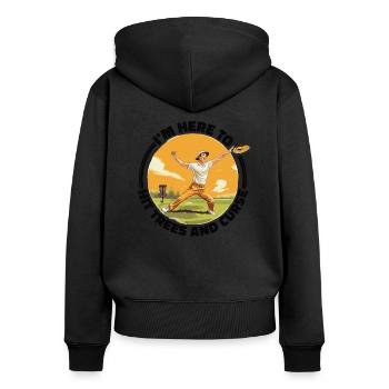 Disc Golf Player Disc Golfer Game Funny Sayings - Women's Premium Organic Zip Hoodie - black - Back - Julia (174cm)