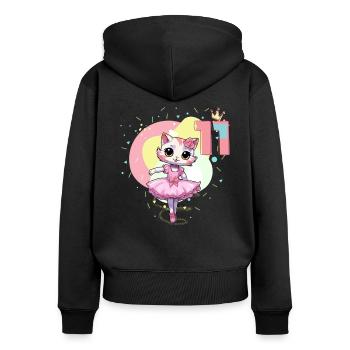 Girls ballet ballerina cats 11 years old 11. - Women's Premium Organic Zip Hoodie - black - Back - Julia (174cm)