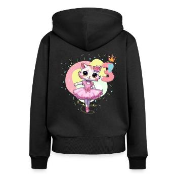 Girls ballet ballerina cats 3 years old 3. - Women's Premium Organic Zip Hoodie - black - Back - Julia (174cm)