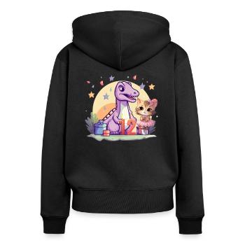 Mädchen Ballett-Dinosaurier Katze 12 Jahre alt 12 - Frauen Premium Bio Zip Hoodie - Schwarz - Hinten - Julia (174cm)
