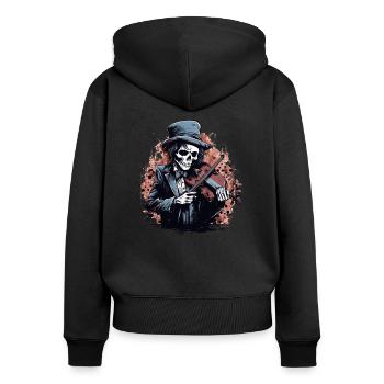 Violinist-Musiker Geigen - Frauen Premium Bio Zip Hoodie - Schwarz - Hinten - Julia (174cm)