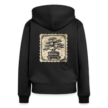 Bonsaï Papa Bonsaï Arbre Bonsaï Plantes - Sweat à capuche zippé Premium bio Femme - noir - Dos - Julia (174cm)