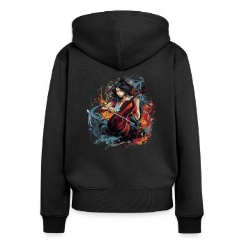 Cellospieler Cellist-Musiker - Frauen Premium Bio Zip Hoodie - Schwarz - Hinten - Julia (174cm)