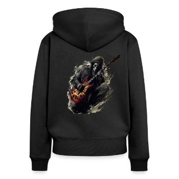 Gitarristen Musiker E-Gitarren Akustik-Gitarre - Frauen Premium Bio Zip Hoodie - Schwarz - Hinten - Julia (174cm)