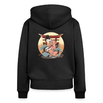 Bonsai Tree, Plants, Bonsai Tree, Japanese-Geisha - Women's Premium Organic Zip Hoodie - black - Back - Julia (174cm)