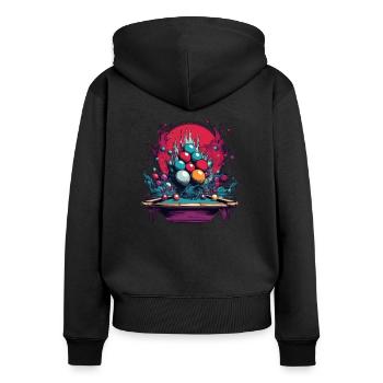 Snooker game Snooker table Snooker balls Vintage - Women's Premium Organic Zip Hoodie - black - Back - Julia (174cm)