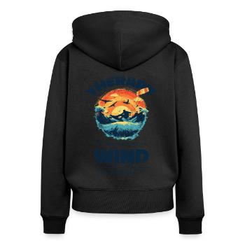 Kitesurf Kitesurf Kitesurf Kite Surf Drôle - Sweat à capuche zippé Premium bio Femme - noir - Dos - Julia (174cm)