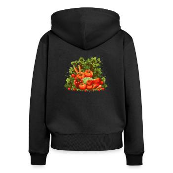 Gärtnerin Gartenpflanze Hobbygärtner Florist - Frauen Premium Bio Zip Hoodie - Schwarz - Hinten - Julia (174cm)