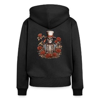 Jardinier, Jardinier amateur, Fleuriste - Sweat à capuche zippé Premium bio Femme - noir - Dos - Julia (174cm)