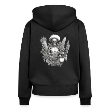 Gärtnerin Gartenpflanzen Vegetarier-Gärtner - Frauen Premium Bio Zip Hoodie - Schwarz - Hinten - Julia (174cm)