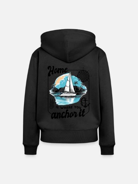 Segler Segelboot Segelschiff Segelyacht - Frauen Premium Bio Zip Hoodie -