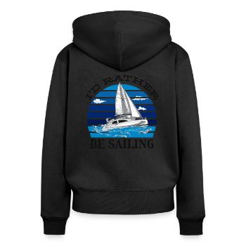 Sailor Voilier Voilier Voilier Yacht à voile - Sweat à capuche zippé Premium bio Femme - noir - Dos - Julia (174cm)
