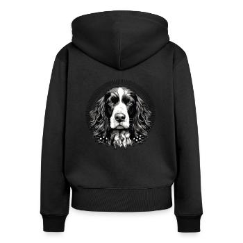 Dog breed Dog lover English - Women's Premium Organic Zip Hoodie - black - Back - Julia (174cm)