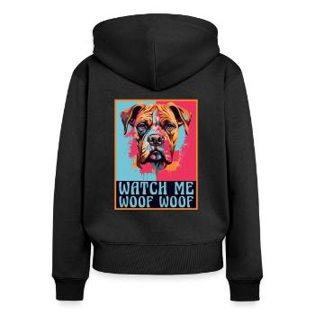 Boxer Race Chien Boxer Accessoires Chiens Propriétaires De Chiens - Sweat à capuche zippé Premium bio Femme - noir - Dos - Julia (174cm)