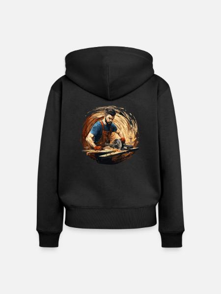 Handwerker Zimmermann-Holzarbeit Zimmerer - Frauen Premium Bio Zip Hoodie -