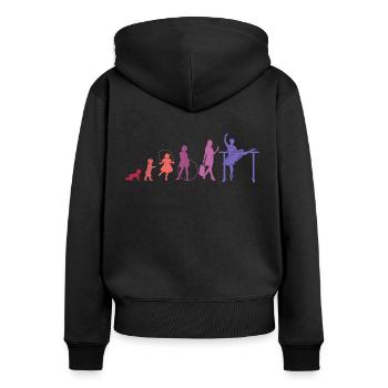 Ballerine Fille Dames Danseuse de Ballet - Sweat à capuche zippé Premium bio Femme - noir - Dos - Julia (174cm)