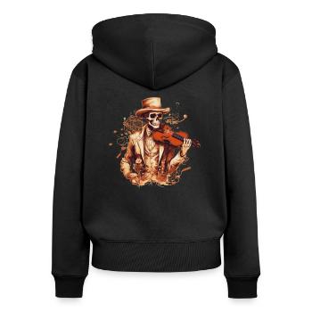 Violinist-Musiker Geigen Country-Musik-Instrument - Frauen Premium Bio Zip Hoodie - Schwarz - Hinten - Julia (174cm)