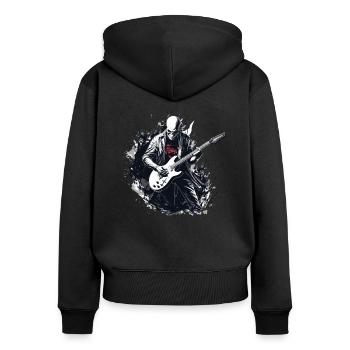 Gitarristen Musiker E-Gitarren Akustik-Gitarre - Frauen Premium Bio Zip Hoodie - Schwarz - Hinten - Julia (174cm)
