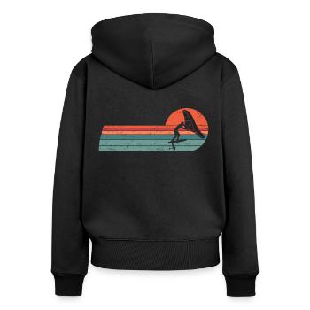 Wingfoil Surfer Wingfoiling Hydrofoil Kitefoil - Sweat à capuche zippé Premium bio Femme - noir - Dos - Julia (174cm)