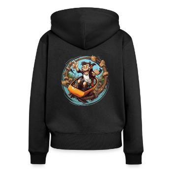 Parc d’attractions Fête foraine de jeux forains - Sweat à capuche zippé Premium bio Femme - noir - Dos - Julia (174cm)