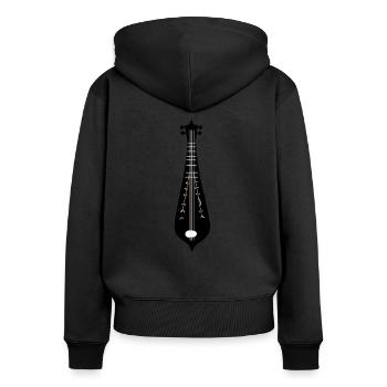 Dulcimer Musician Plucked Instrument Hammered Dulcimer - Women's Premium Organic Zip Hoodie - black - Back - Julia (174cm)