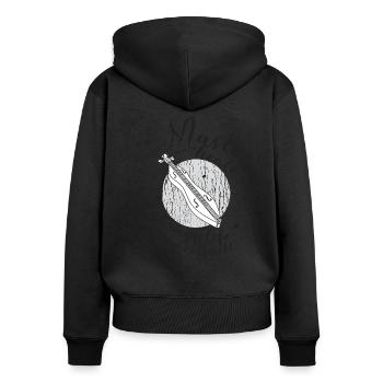 Dulcimer Musician Plucked Instrument Hammered Dulcimer - Women's Premium Organic Zip Hoodie - black - Back - Julia (174cm)