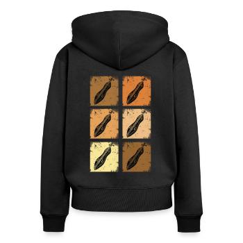 Dulcimer musicien musique folklorique martelé dulcimer - Sweat à capuche zippé Premium bio Femme - noir - Dos - Julia (174cm)