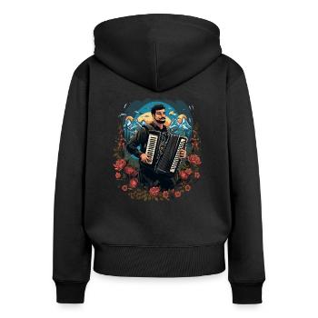 Accordéon Musicien Accordéon Accordéon - Sweat à capuche zippé Premium bio Femme - noir - Dos - Julia (174cm)