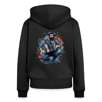 Accordéon Musicien Accordéon Accordéon Shantys Music - Sweat à capuche zippé Premium bio Femme - noir - Dos - Julia (174cm)