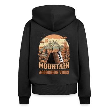 Accordéoniste Musicien d’accordéon Dictons - Sweat à capuche zippé Premium bio Femme - noir - Dos - Julia (174cm)
