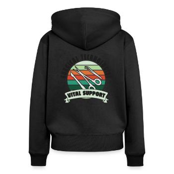 Chirurgisch-technischer Assistent Chirurg - Frauen Premium Bio Zip Hoodie - Schwarz - Hinten - Julia (174cm)