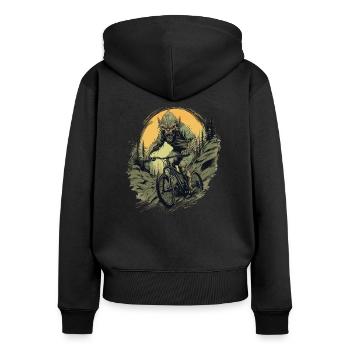 MTB Mountainbike Fahrrad BMX El-Chupacabra - Frauen Premium Bio Zip Hoodie - Schwarz - Hinten - Julia (174cm)
